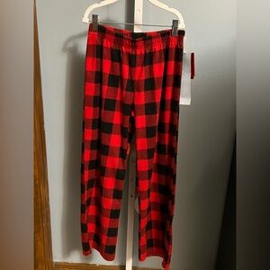 🇺🇸 $3 🇺🇸 Red and Black Plaid Fleece Kids Pajama Pants Medium 8 NWT
